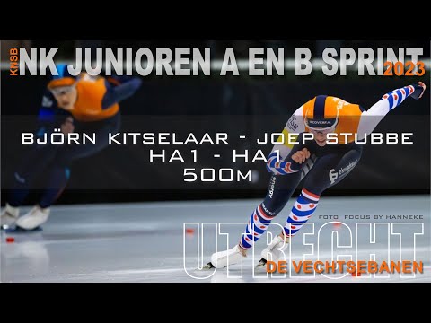 Björn Kitselaar - Joep Stubbe 500m zaterdag NK Junioren Sprint Utrecht 2023