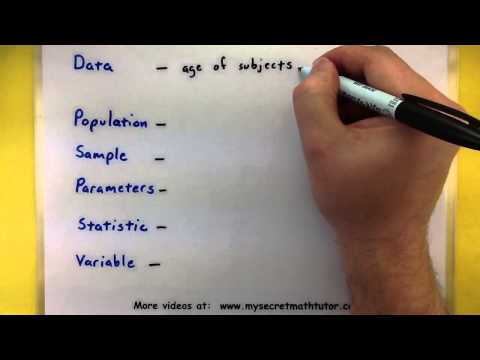 Statistics - The vocabulary of statistics