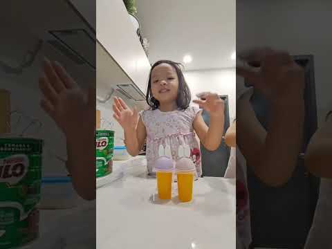 Aleesya Aleeya go - Akak and Adik making ice cream Part 1. Milo and orange ice cream