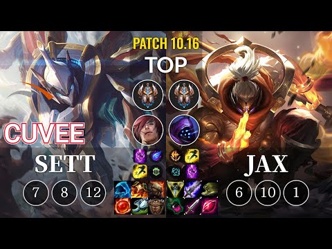 HLE CuVee Sett vs Jax Top - KR Patch 10.16