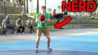 NERD BASKETBALL SHOOTING CHALLENGE V. TRASH TALKERS AT VENICE BEACH! ft. Jesser and AJ Lapray