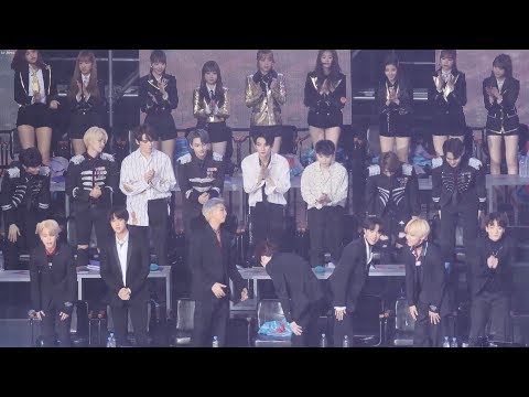 190106 아이즈원(IZ*ONE),세븐틴 방탄소년단 (BTS) - 음반부문 대상수상소감 Reaction [4K] 직캠 Fancam  by Mera