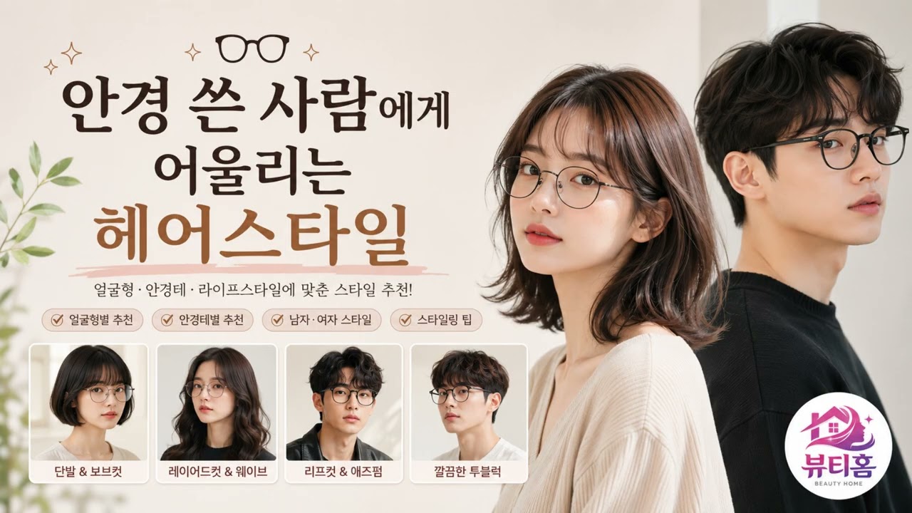 안경 쓴 사람에게 어울리는 헤어스타일 얼굴형과 안경테에 맞춰 선택하세요!