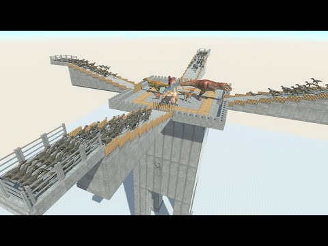 PACK OF RAPTORS Escape From Cage vs Team from ALL UNITS - Animal Revolt Battle Simulator