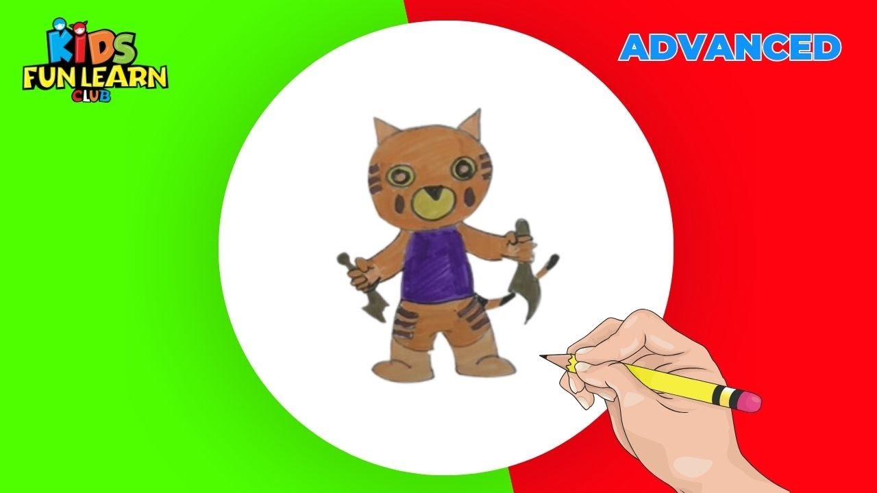 How to draw Roblox Tigry for Kids