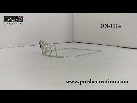 Green brass tiara princess crown, size: 2