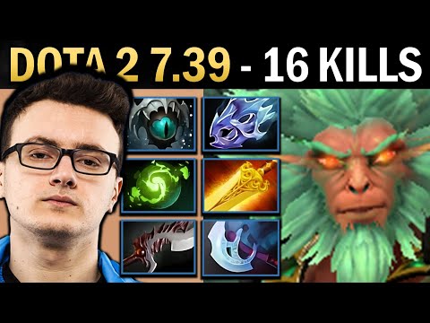 Monkey King Gameplay Miracle with 16 Kills and Skadi - Dota 2 7.39