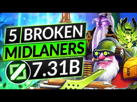 Top 5 BEST MID Heroes of the NEW 7.31B PATCH - BEYOND BROKEN - Dota 2 Guide