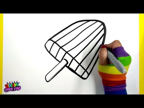 How to Draw and Color a 3D Rainbow Popsicle Coloring Page
