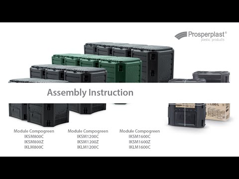Komposto dėžė Prosperplast Module Compogreen 800 L, juodos spalvos video