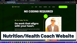 How to Create a Nutrition/Health Coach Website using WordPress 2024? Coaching Website without Coding