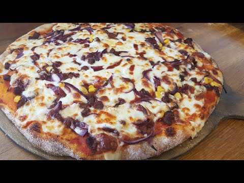 COMO HACER MASA PARA PIZZA CASERA RAPIDA. PIZZA BARBACOA