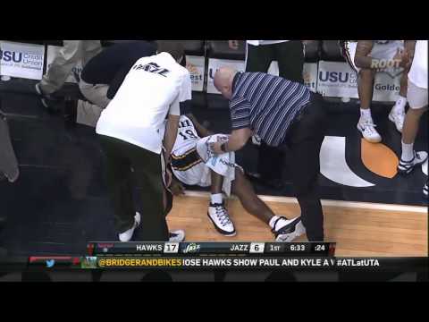 Utah Jazz SG Patrick Christoper dislocated Patella vs. Atlanta Hawks [01/02/15]