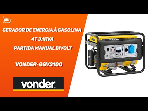 Gerador de Energia à Gasolina 4T 3,1kVA Partida Manual Bivolt - Video