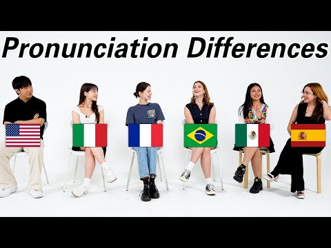 Pronunciation Differences Between 6 Different Country!!! l Brazil, Mexico, USA, Italy, Spain, France