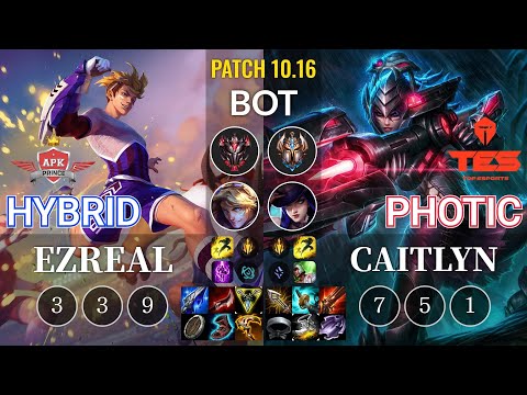 APK HyBrid Ezreal vs TES Photic Caitlyn Bot - KR Patch 10.16
