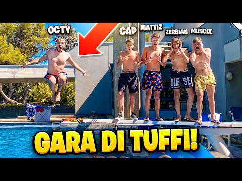 GARA DI TUFFI IN PISCINA CON MATTIZ, ZERBI, OCTY, GIGI, KAZUOSAN, MUSCIX! 😂 Villa degli YouTubers