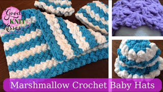 Marshmallow Crochet Baby Hat Crochet Along CAL (Closed Captions CC)