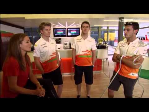 Paul Di Resta, Nico Hülkenberg and Jules Bianchi play the F1 Buzz game