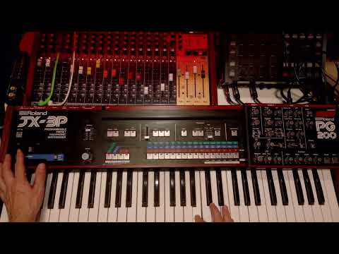 Roland JX-3P 61-Key Programmable Preset Polyphonic Synthesizer with PG-200 Programmer 1983 - 1985 - Black image 16