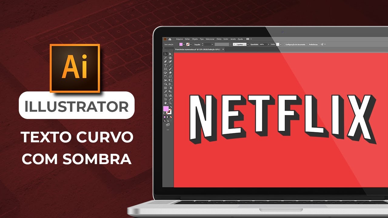 Texto curvo com sombra no ILLUSTRATOR I Passo a passo fácil