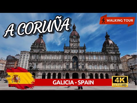 A CORUÑA Walking Tour 🇪🇸 Galicia [ESPAÑA 4k 60fps]