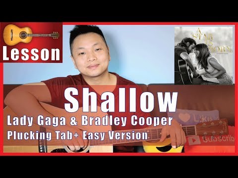Shallow Guitar Tutorial - Lady Gaga Bradley Cooper - A Star is Born - NO CAPO