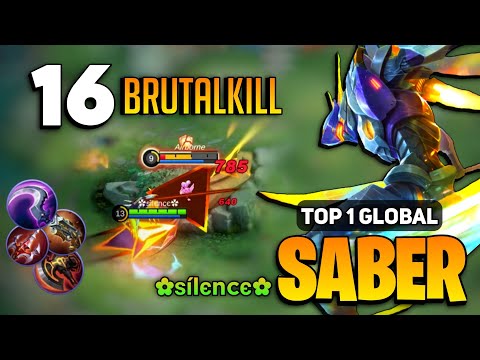 HyperCarry! Saber Best Build 2022 [ Top 1 Global Saber Gameplay ] By ✿ѕílєncє✿ - Mobile Legends