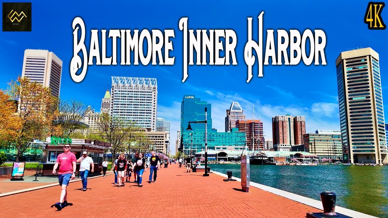 Immersive street-level walking tour through Baltimore Inner Harbor, United States, showcasing authentic urban landscapes, local architecture, and the vibrant atmosphere of the city's neighborhoods