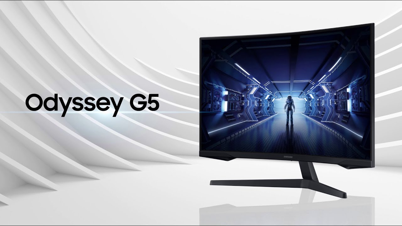 Samsung G5 Odyssey 32" Monitor, 1000R Curved Screen, 144Hz, 1ms, FreeSync, WQHD (1440p), HDR10 - Black | LC32G55TQWMXUE