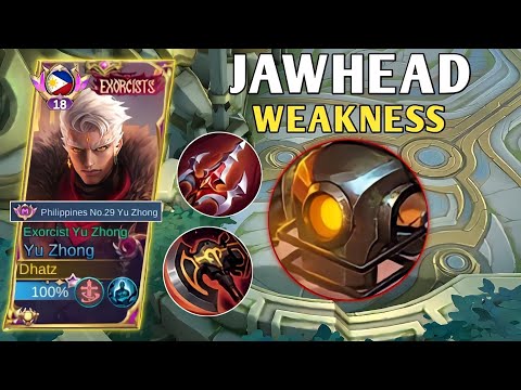 EXPLANE JAWHEAD WEAKNESS REVEALED! | YU ZHONG EMBLEM SET 2023 - MLBB