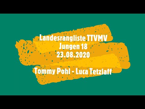 Landesrangliste Jungen18: Tommy Pohl - Luca Tetzlaff