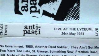 Anti-Pasti - Call The Army + 2 Tracks Live at The Lyceum 1981 (Audio)