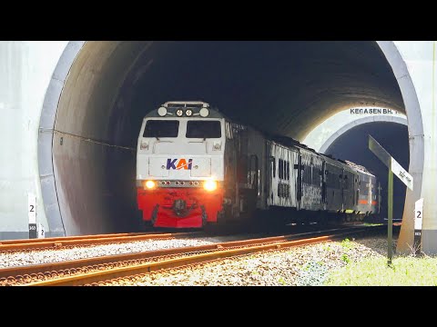 KERETA API PANJANG‼️ MENEMUKAN 26 KERETA API MELINTASI JEMBATAN TEROWONGAN DAN PERLINTASAN