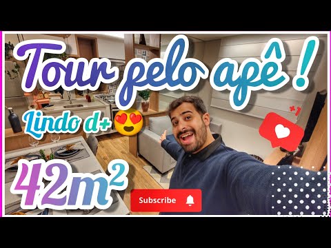 Apartment tour / tour pelo apartamento 42m² / tour apê modelo decorado 42m²- ideias de decoração
