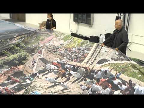 Pergamon | Panorama der antiken Metropole | Panoramakünstler Asisi bei der Arbeit