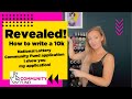 Revealed How To Write A National Lottery 10k Grant Application I Show You My Applications