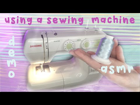 over explaining asmr 🧵🪡~ how to use a sewing machine + demo (soft whispering ft. Janome 2212)