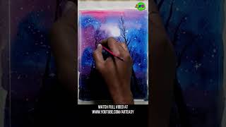 Night Sky With Star Painting ⭐ #shorts #shortvideo #watercolorpainting