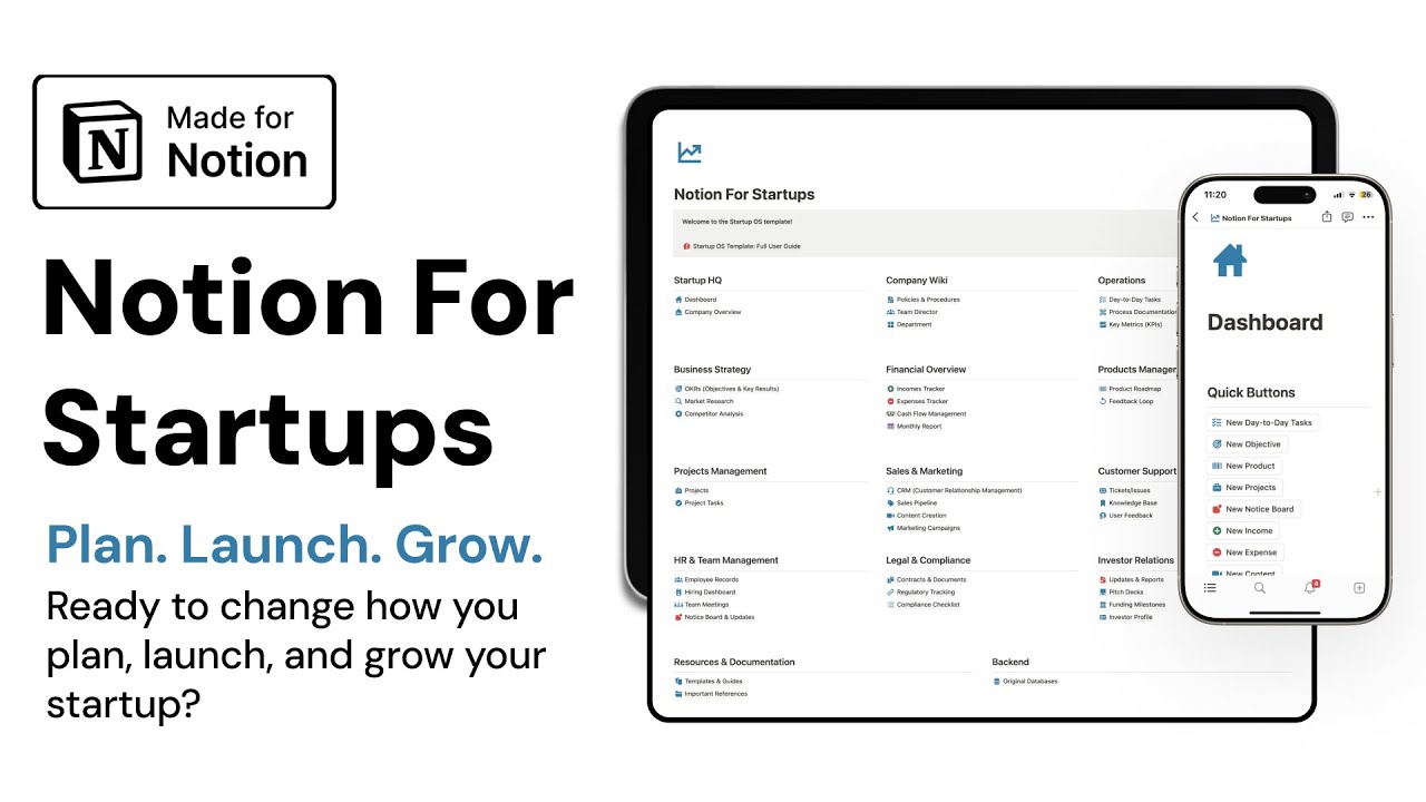 Notion for Startups: The Ultimate All-in-One Template to Scale Your Business 2026 #notion #startups