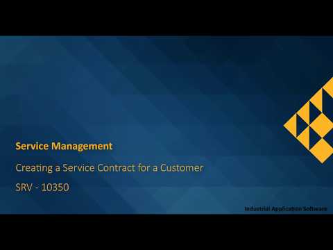 SRV 10350 : SRVT10 - Creating a Service Contract for a Customer