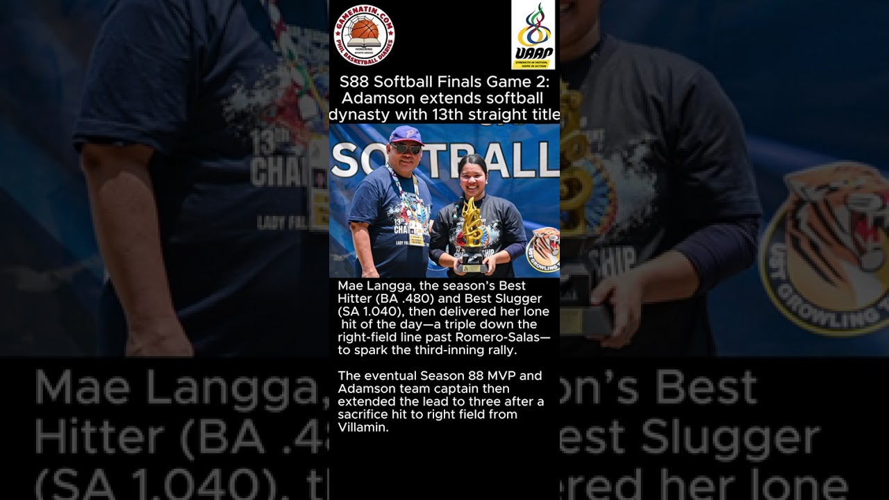 UAAP Women's Softball: Falcon Dynasty! Adamson wins 13th straight championship.