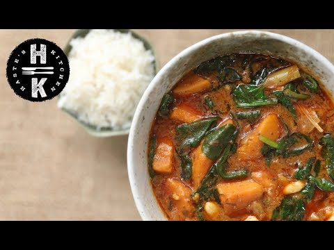 Vegan, peanut sweet potato curry