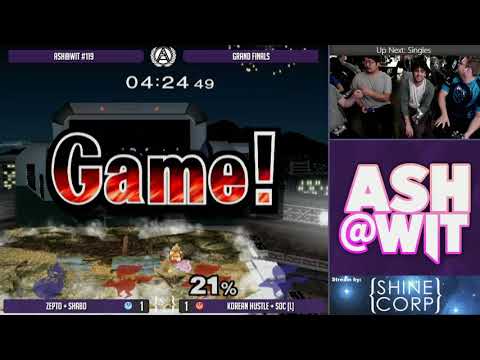Zepto + Shabo vs Korean Hustle + SOC - ASH@WIT #119 Melee Doubles Grand Finals