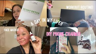 day in my life! │DIY phone charms, workout routine, etc.