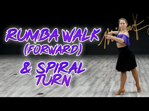 How to Rumba Walk (forward) & Spiral Turn (Rumba Dance Tutorials) Kat Fedosova | MihranTV