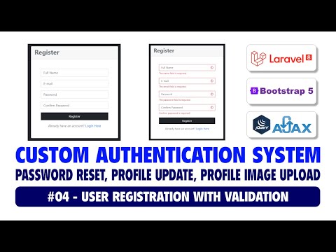 01 Custom Authentication System Using Laravel 8 Bootstrap 5 Ajax | Demo of the Application