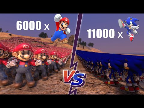 6K Super Mario vs 9K Sonic The Hedgehog | Ultimate Epic Battle Simulator UEBS