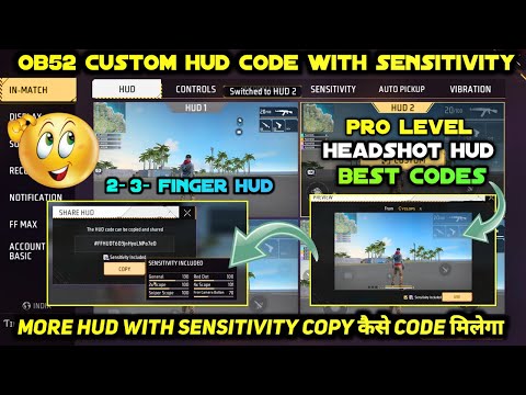 Free Fire Custom Hud Code Control Setting After OB52 Update Full Details | Free Fire Setting 2026