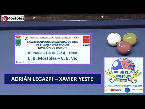 ADRIÁN LEGAZPI – XAVIER YESTE, LIGA DIV. HONOR J5, 14/01/2023 16:00